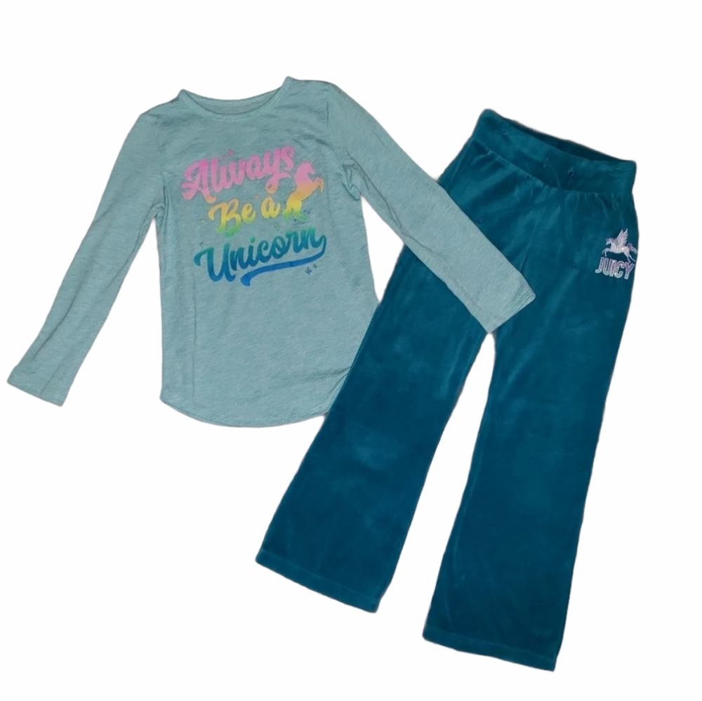 🦄 Unicorn Outfit Juicy Velour Pants & Top